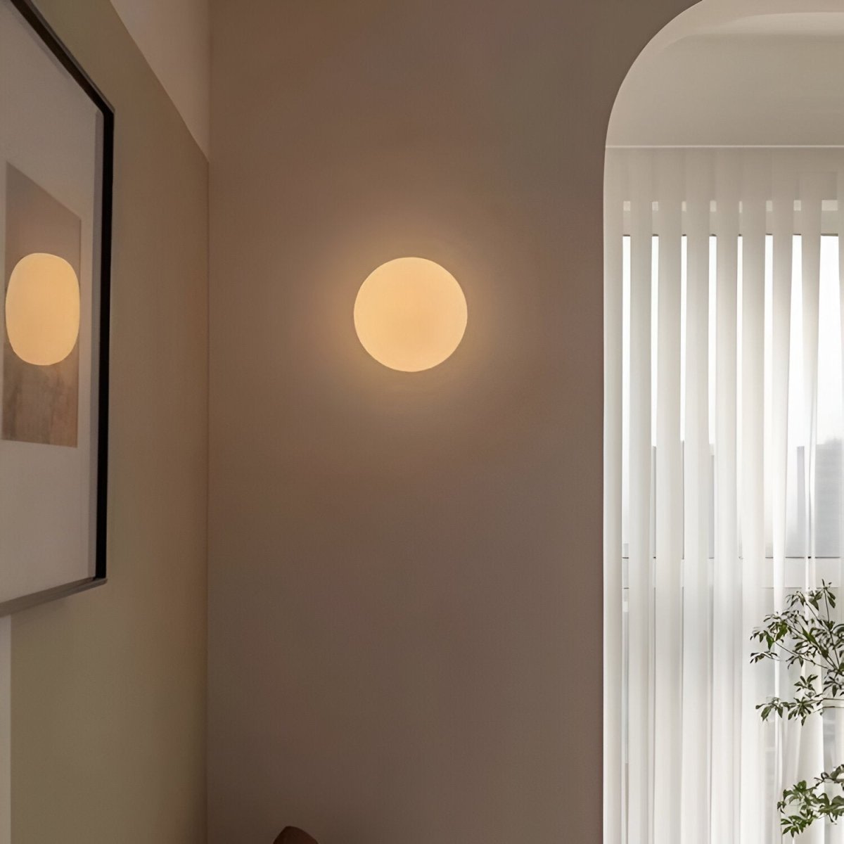 Round Glass LED Wall Sconce Minimalist One Light Fixture For Modern Interiors