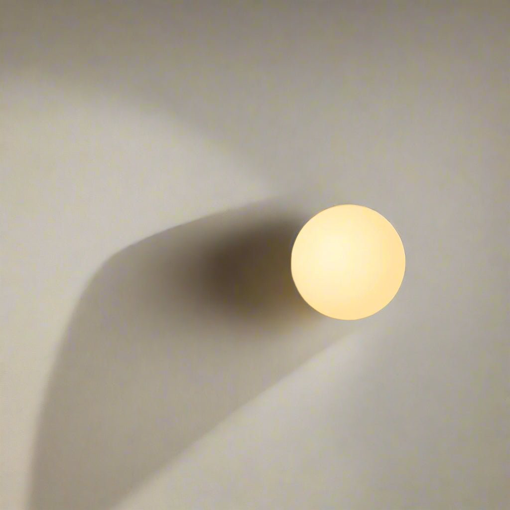 Round Glass LED Wall Sconce Minimalist One Light Fixture For Modern Interiors