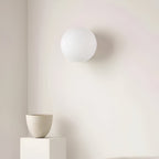 Round Glass LED Wall Sconce Minimalist One Light Fixture For Modern Interiors