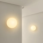 Round Glass LED Wall Sconce Minimalist One Light Fixture For Modern Interiors