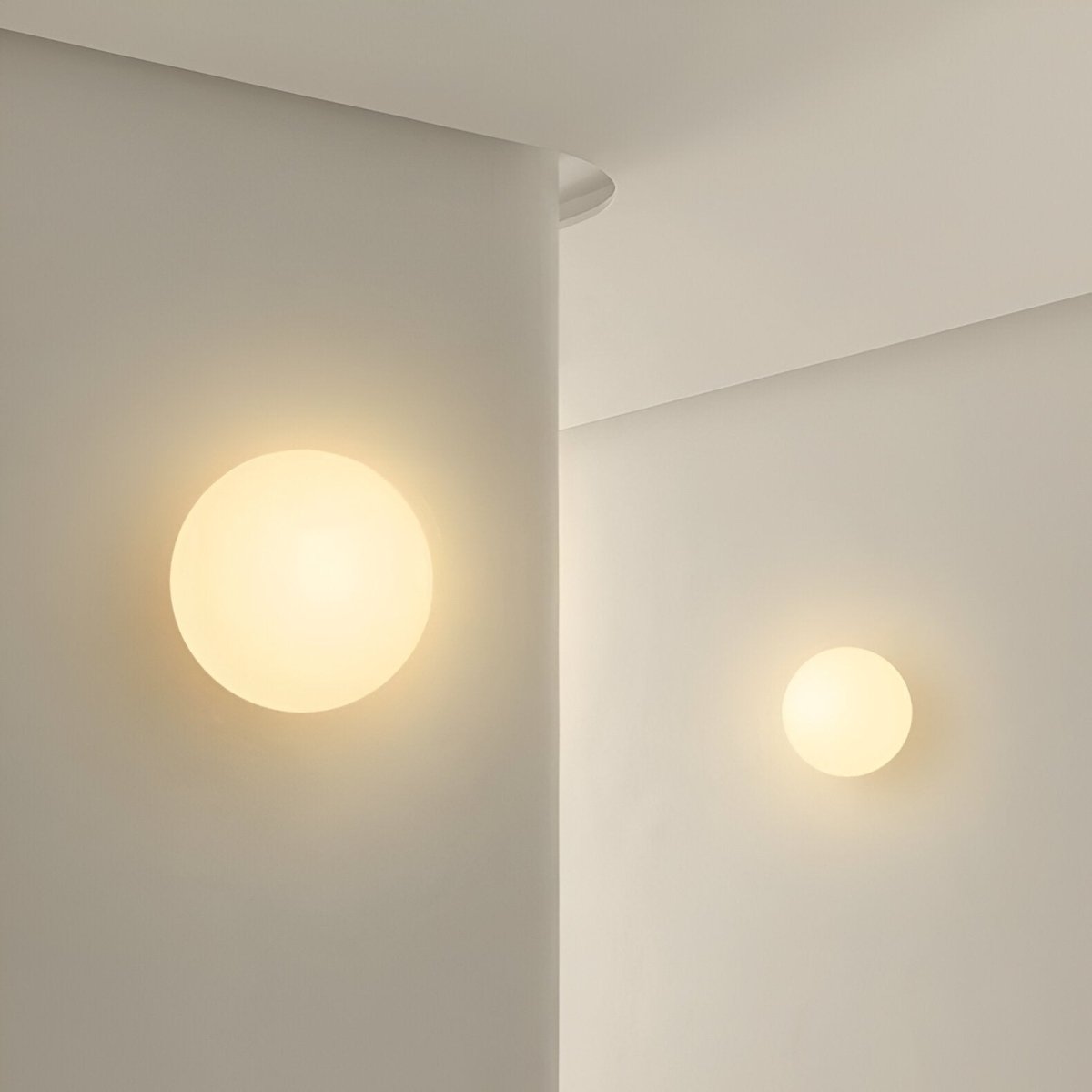 Round Glass LED Wall Sconce Minimalist One Light Fixture For Modern Interiors