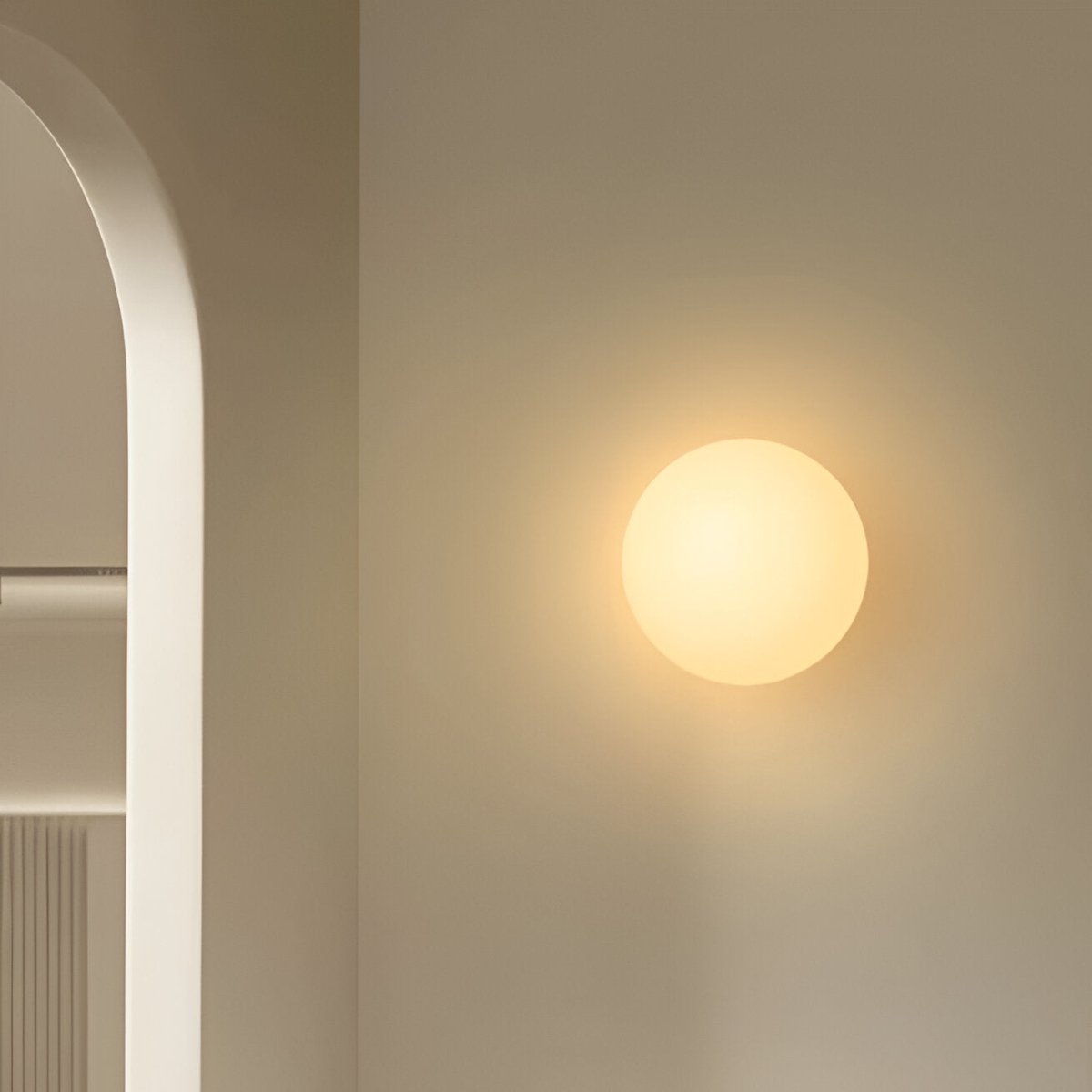 Round Glass LED Wall Sconce Minimalist One Light Fixture For Modern Interiors