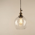 Vintage Round Glass Globe Pendant Light, 12-Inch Diameter