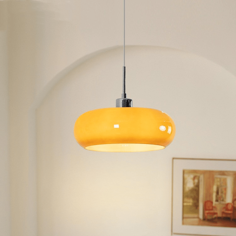 Bauhaus Style Pendant Light With Round Glass Shade For Modern Interiors
