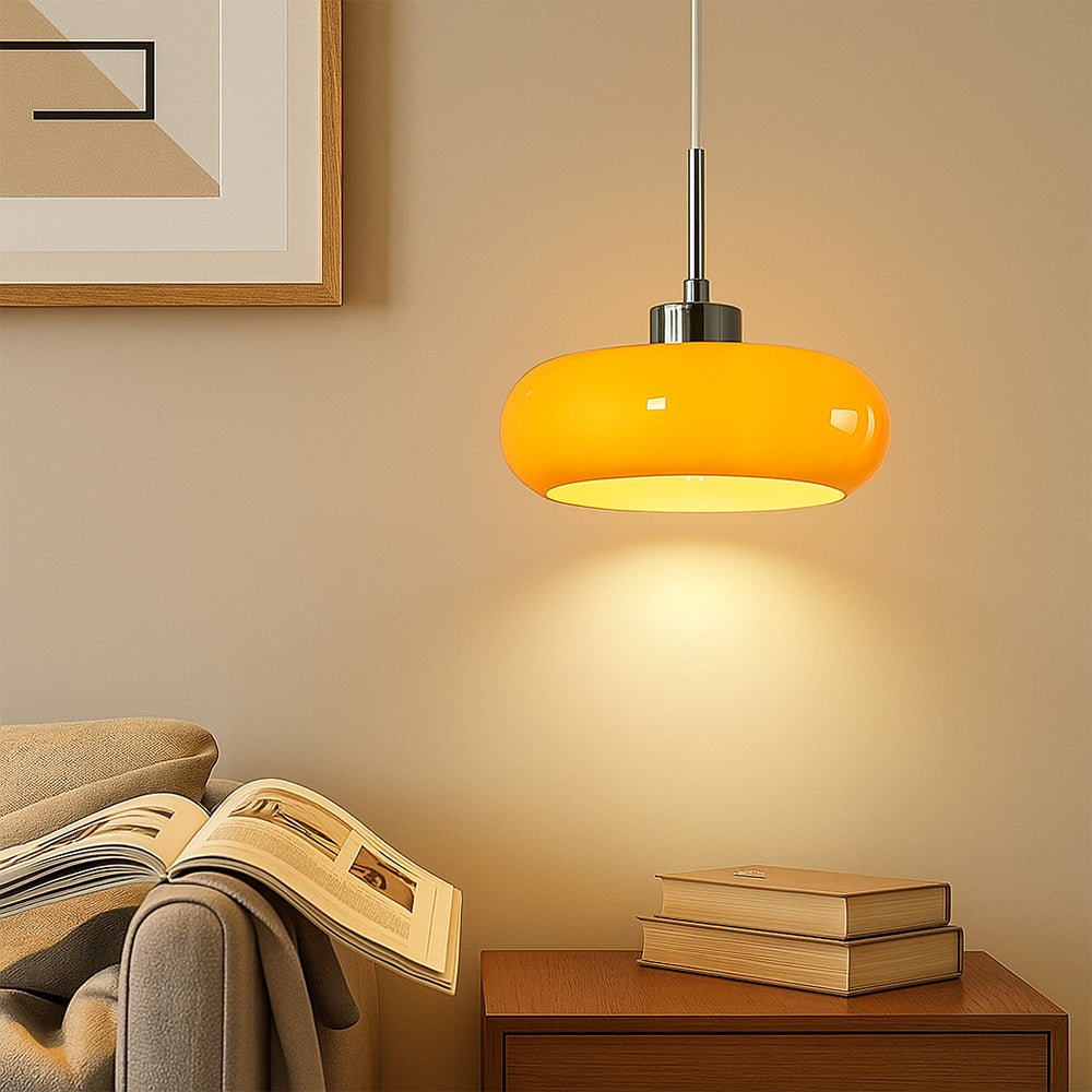 Bauhaus Style Pendant Light With Round Glass Shade For Modern Interiors
