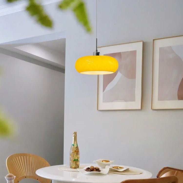 Bauhaus Style Pendant Light With Round Glass Shade For Modern Interiors