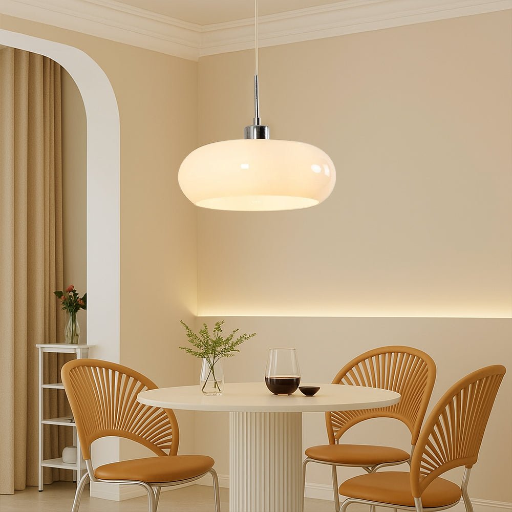 Bauhaus Style Pendant Light With Round Glass Shade For Modern Interiors