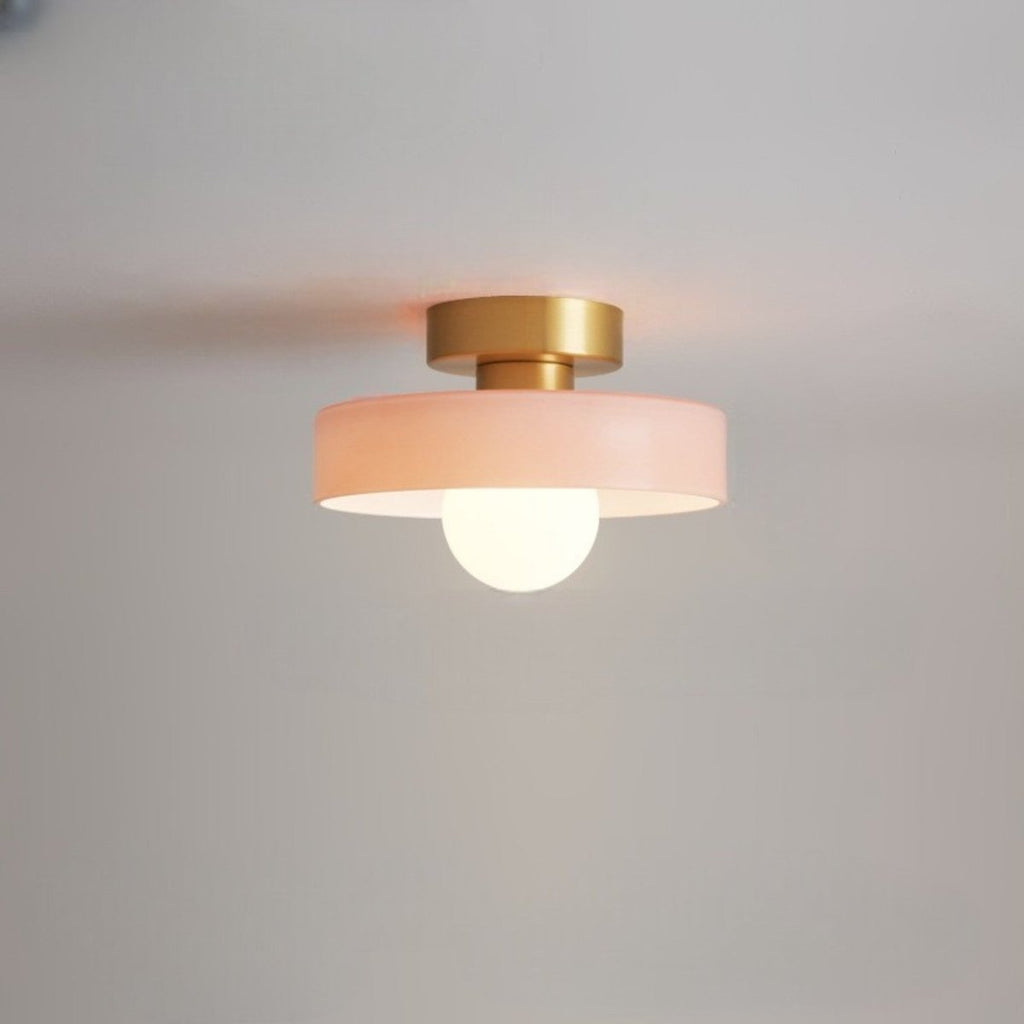 12-Inch Glass Shade Round Ceiling Light Fixture For Direct Mount