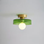12-Inch Glass Shade Round Ceiling Light Fixture For Direct Mount