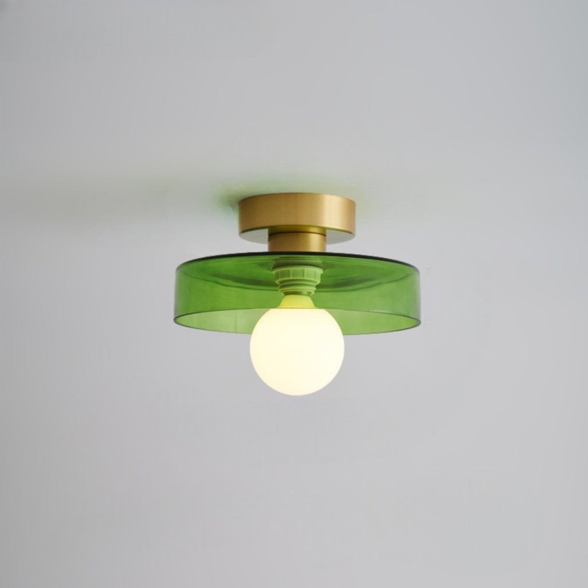 12-Inch Glass Shade Round Ceiling Light Fixture For Direct Mount