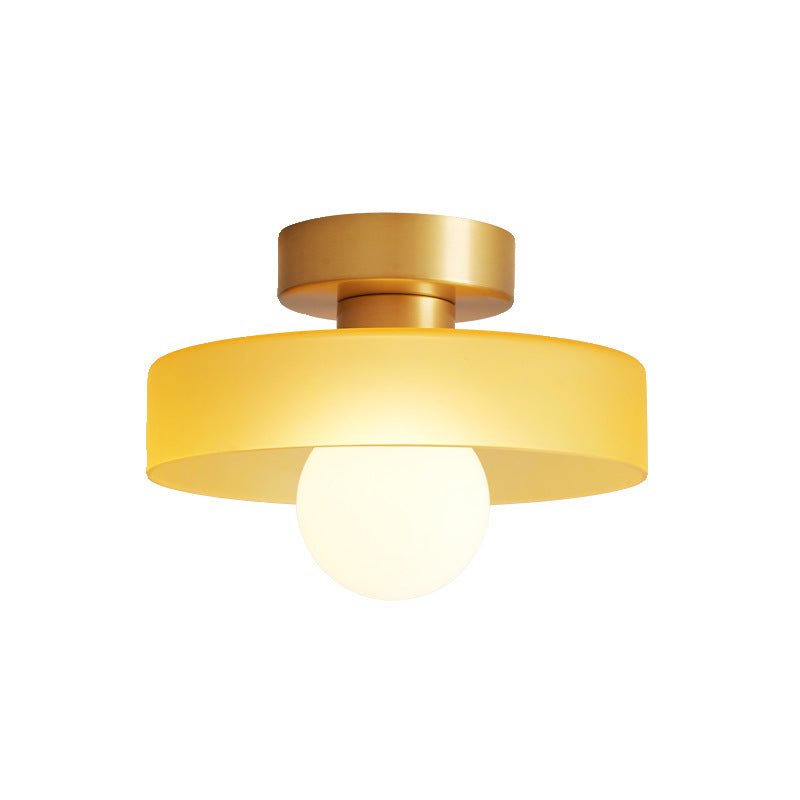 12-Inch Glass Shade Round Ceiling Light Fixture For Direct Mount