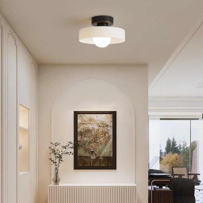 12-Inch Glass Shade Round Ceiling Light Fixture For Direct Mount