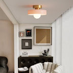 12-Inch Glass Shade Round Ceiling Light Fixture For Direct Mount