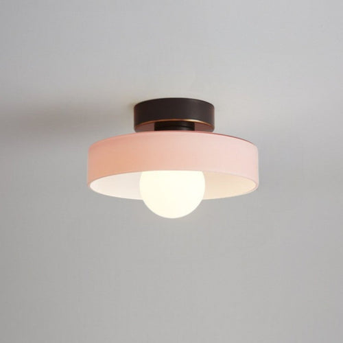 12-Inch Glass Shade Round Ceiling Light Fixture For Direct Mount