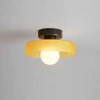 12-Inch Glass Shade Round Ceiling Light Fixture For Direct Mount