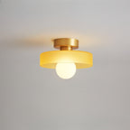12-Inch Glass Shade Round Ceiling Light Fixture For Direct Mount