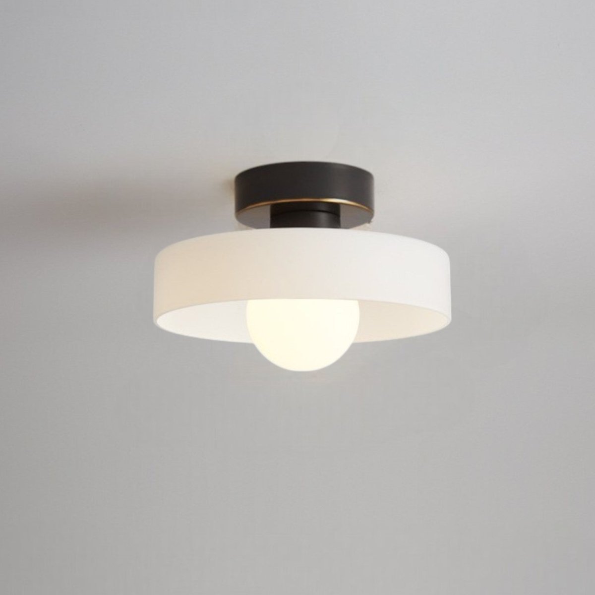 12-Inch Glass Shade Round Ceiling Light Fixture For Direct Mount
