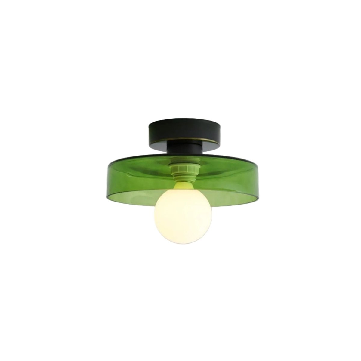 12-Inch Glass Shade Round Ceiling Light Fixture For Direct Mount