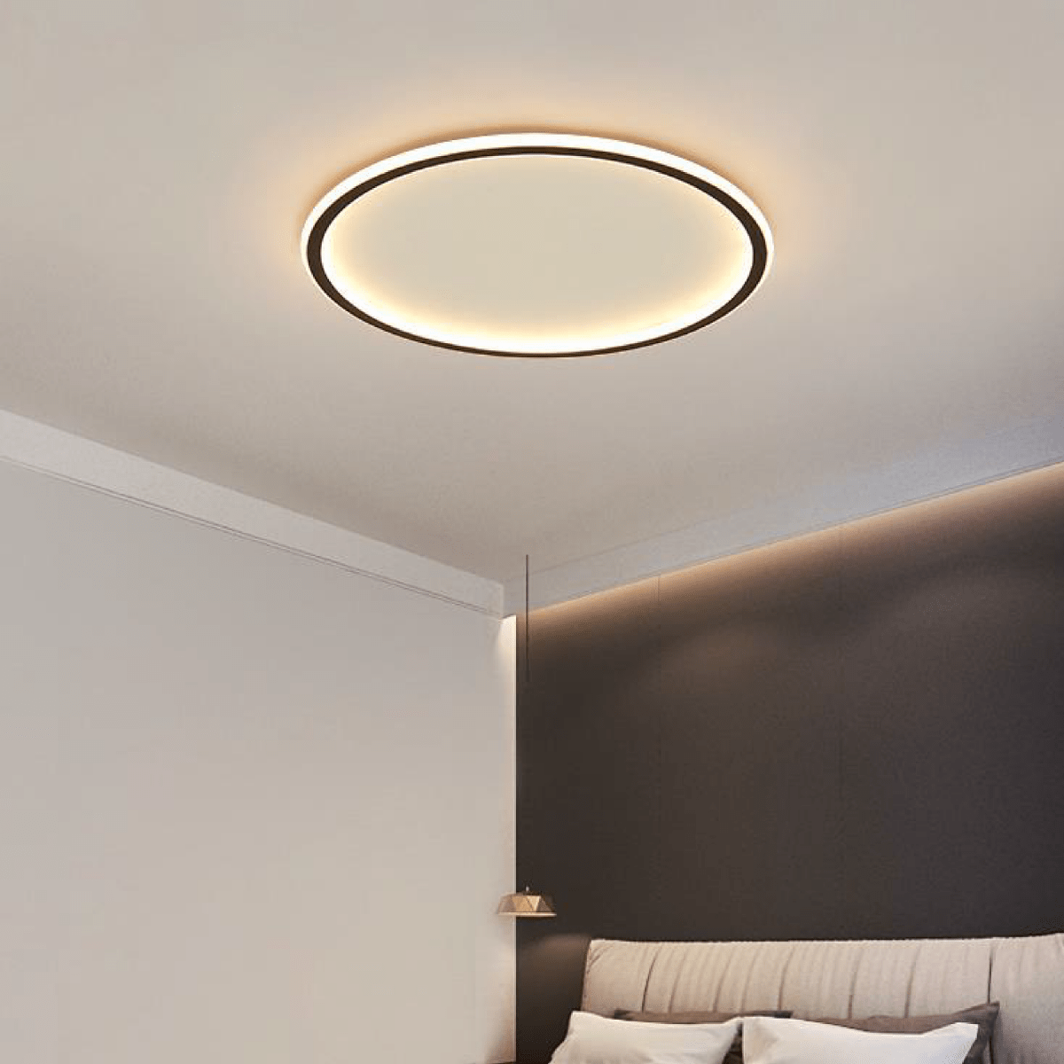 Circular Ceiling LED Fixture With Diffuser Ring 12 Inch Diameter