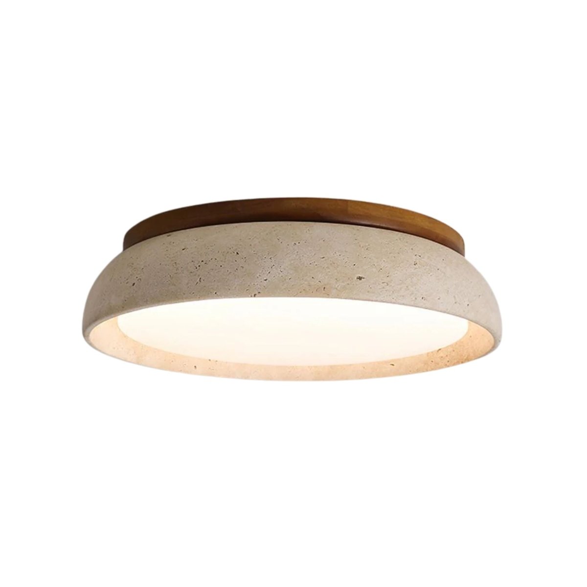12 Inch Round Ceiling Light With Stone Frame For Indoor Spaces