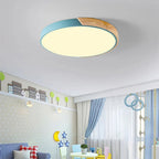 12-Inch Round LED Ceiling Light With Wood Accent Flush Mount
