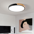12-Inch Round LED Ceiling Light With Wood Accent Flush Mount