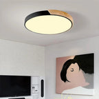 12-Inch Round LED Ceiling Light With Wood Accent Flush Mount