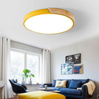 12-Inch Round LED Ceiling Light With Wood Accent Flush Mount