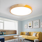 12-Inch Round LED Ceiling Light With Wood Accent Flush Mount