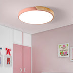 12-Inch Round LED Ceiling Light With Wood Accent Flush Mount