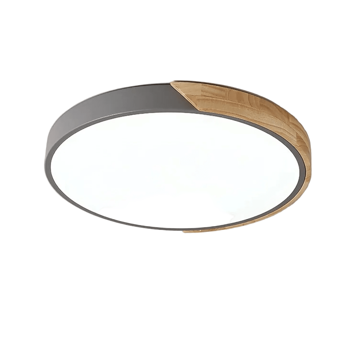 12-Inch Round LED Ceiling Light With Wood Accent Flush Mount