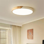 12-Inch Round LED Ceiling Light With Wood Accent Flush Mount
