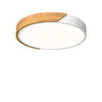 12-Inch Round LED Ceiling Light With Wood Accent Flush Mount