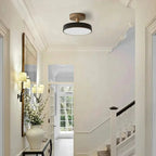 Wood Base Round LED Ceiling Light, Semi-Flush Mount, 12 Inches