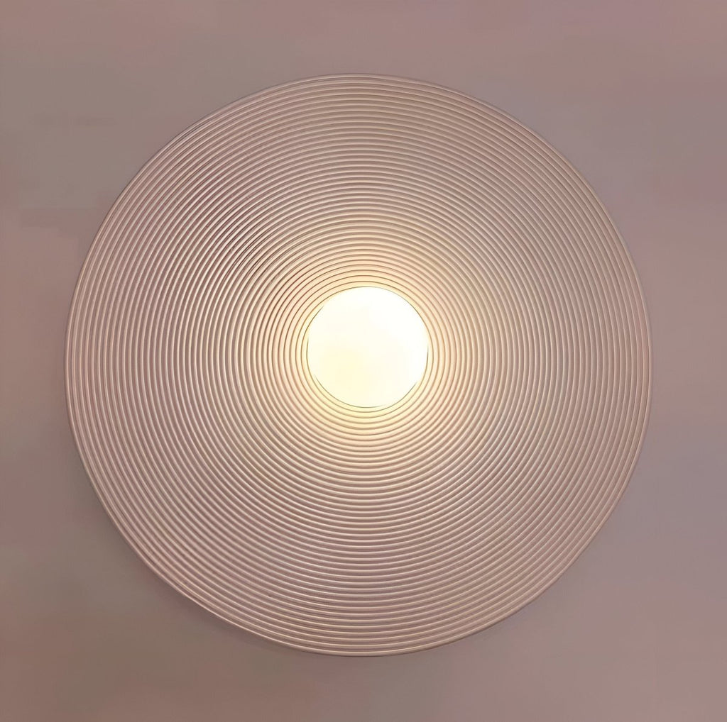 LED Round Wall Sconce Vintage Resin Look 1-Light Fixture
