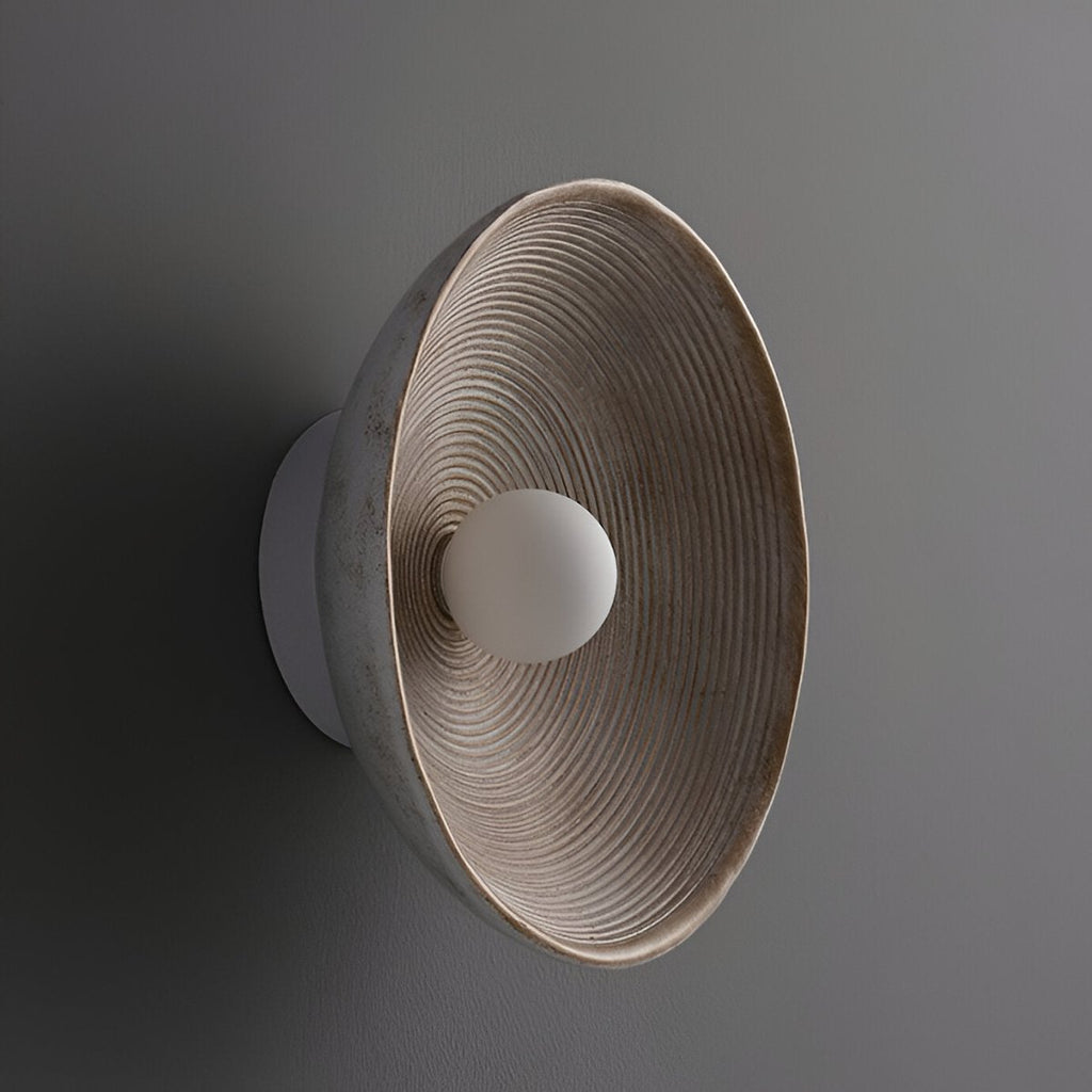 LED Round Wall Sconce Vintage Resin Look 1-Light Fixture