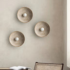 LED Round Wall Sconce Vintage Resin Look 1-Light Fixture