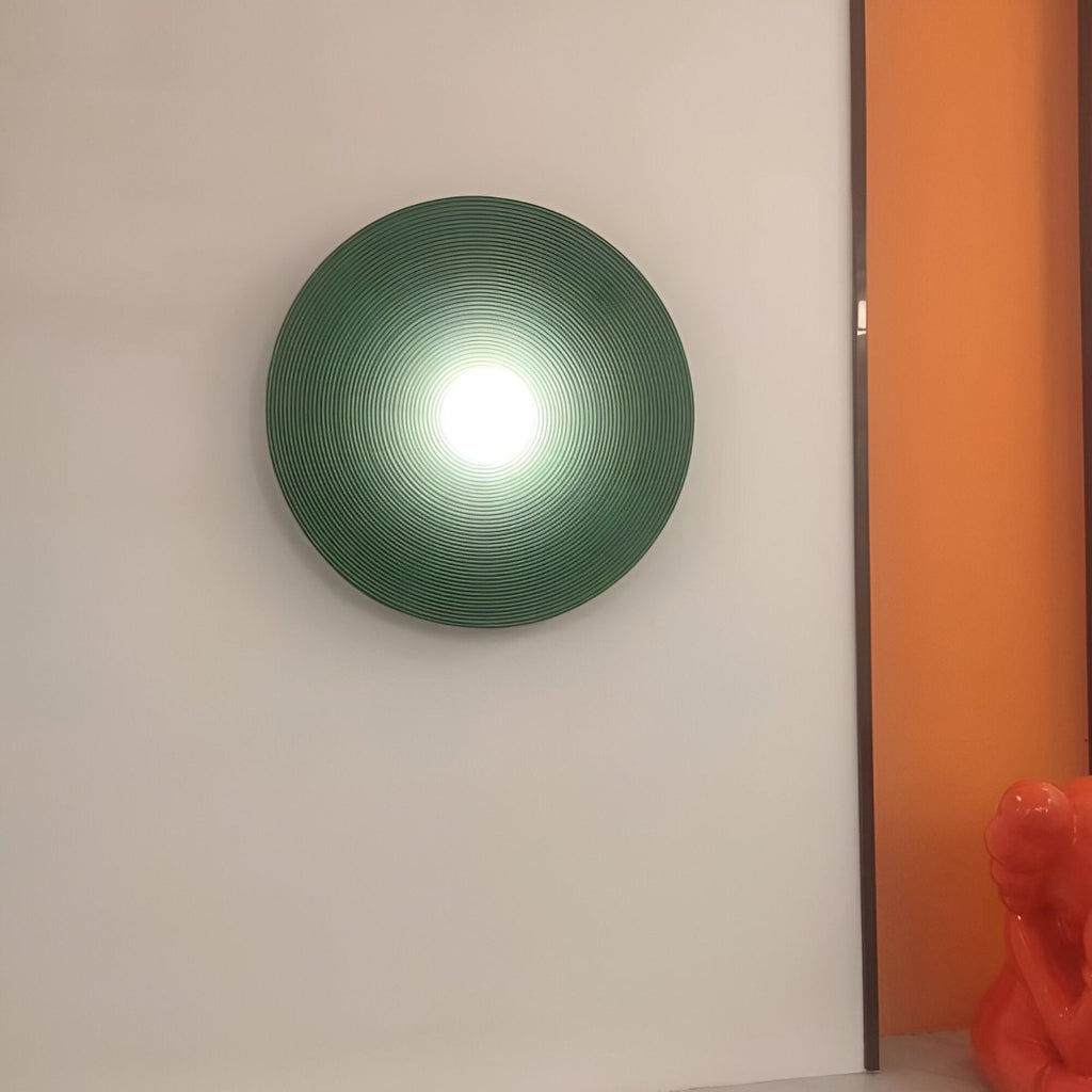 LED Round Wall Sconce Vintage Resin Look 1-Light Fixture