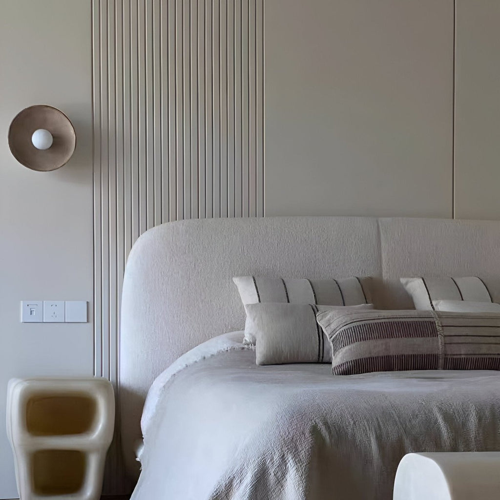 LED Round Wall Sconce Vintage Resin Look 1-Light Fixture
