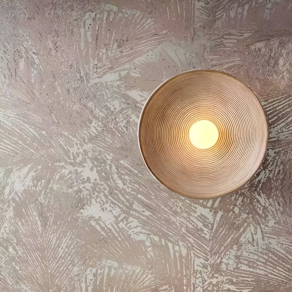LED Round Wall Sconce Vintage Resin Look 1-Light Fixture