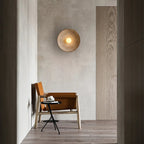 LED Round Wall Sconce Vintage Resin Look 1-Light Fixture