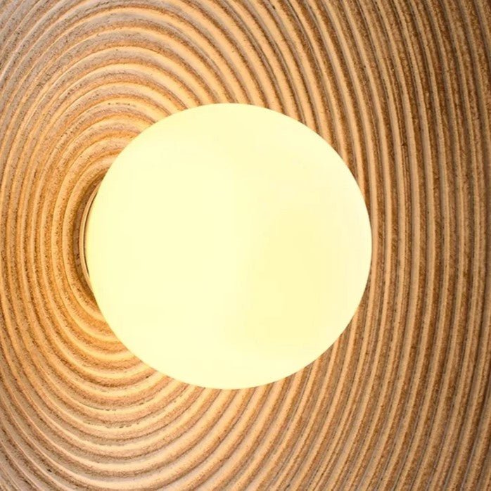 LED Round Wall Sconce Vintage Resin Look 1-Light Fixture