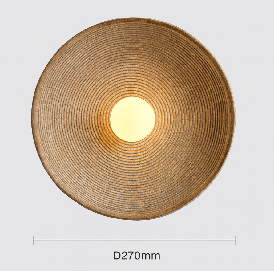 LED Round Wall Sconce Vintage Resin Look 1-Light Fixture