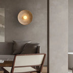 LED Round Wall Sconce Vintage Resin Look 1-Light Fixture