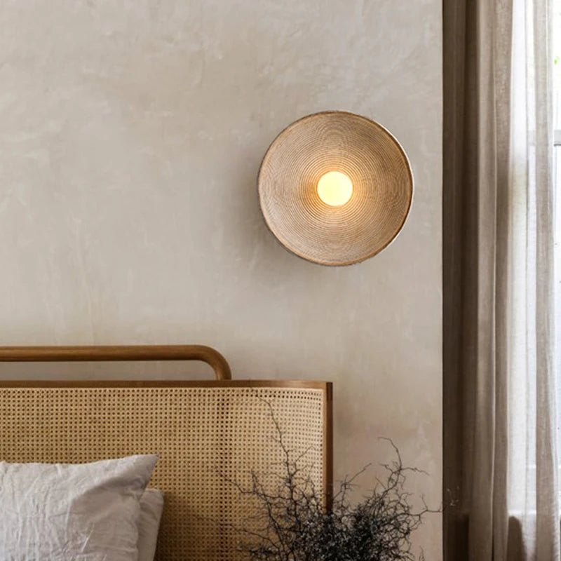 LED Round Wall Sconce Vintage Resin Look 1-Light Fixture