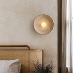 LED Round Wall Sconce Vintage Resin Look 1-Light Fixture