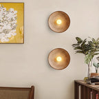 LED Round Wall Sconce Vintage Resin Look 1-Light Fixture