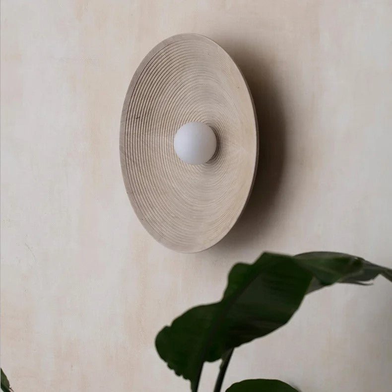 LED Round Wall Sconce Vintage Resin Look 1-Light Fixture