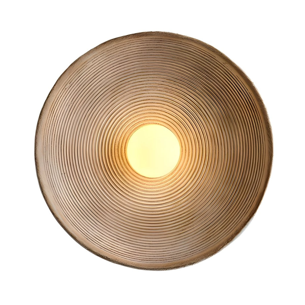 LED Round Wall Sconce Vintage Resin Look 1-Light Fixture