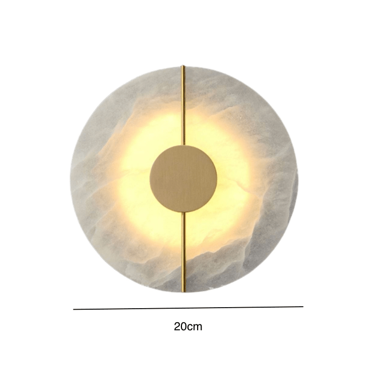 Circular LED Light Sconce With Marble Accent, Modern Nordic Style